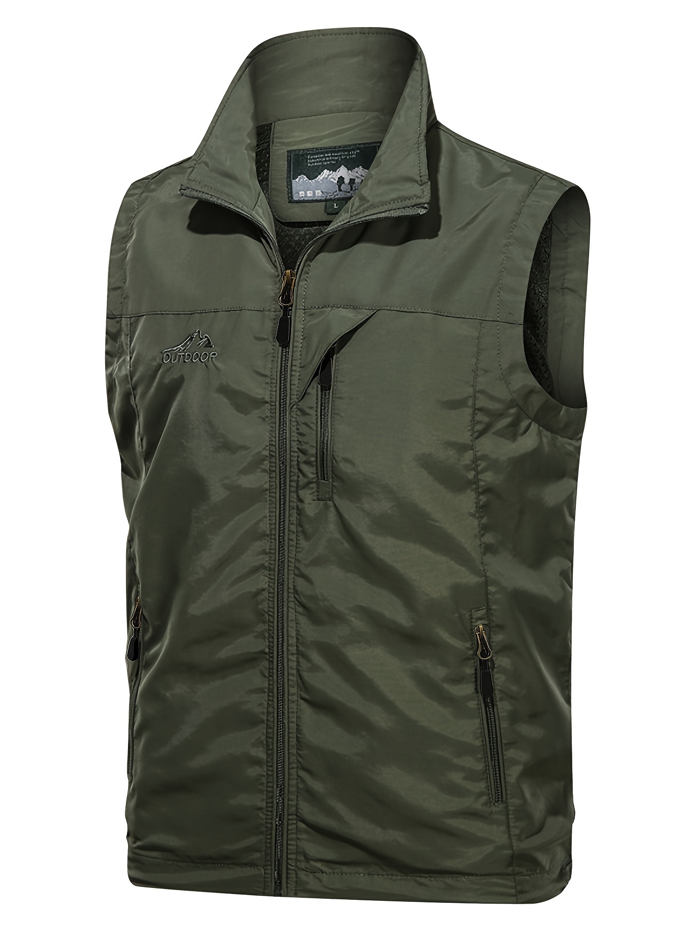 Men's Casual Quick Drying Cargo Vest Zipper Pockets Outdoor - Temu