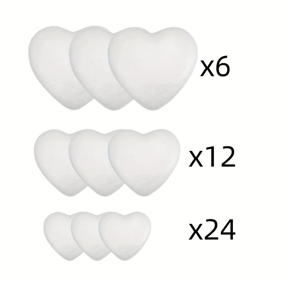 Image of 42 Foam Heart-shaped Decorations - White, Festive Decor - Handmade Foam, Suitable For Valentine's Day, Weddings, Scene Decoration, Home Decor, Themed Party Decoration (sizes: 2.75, 1.96, 1.37 Inches)