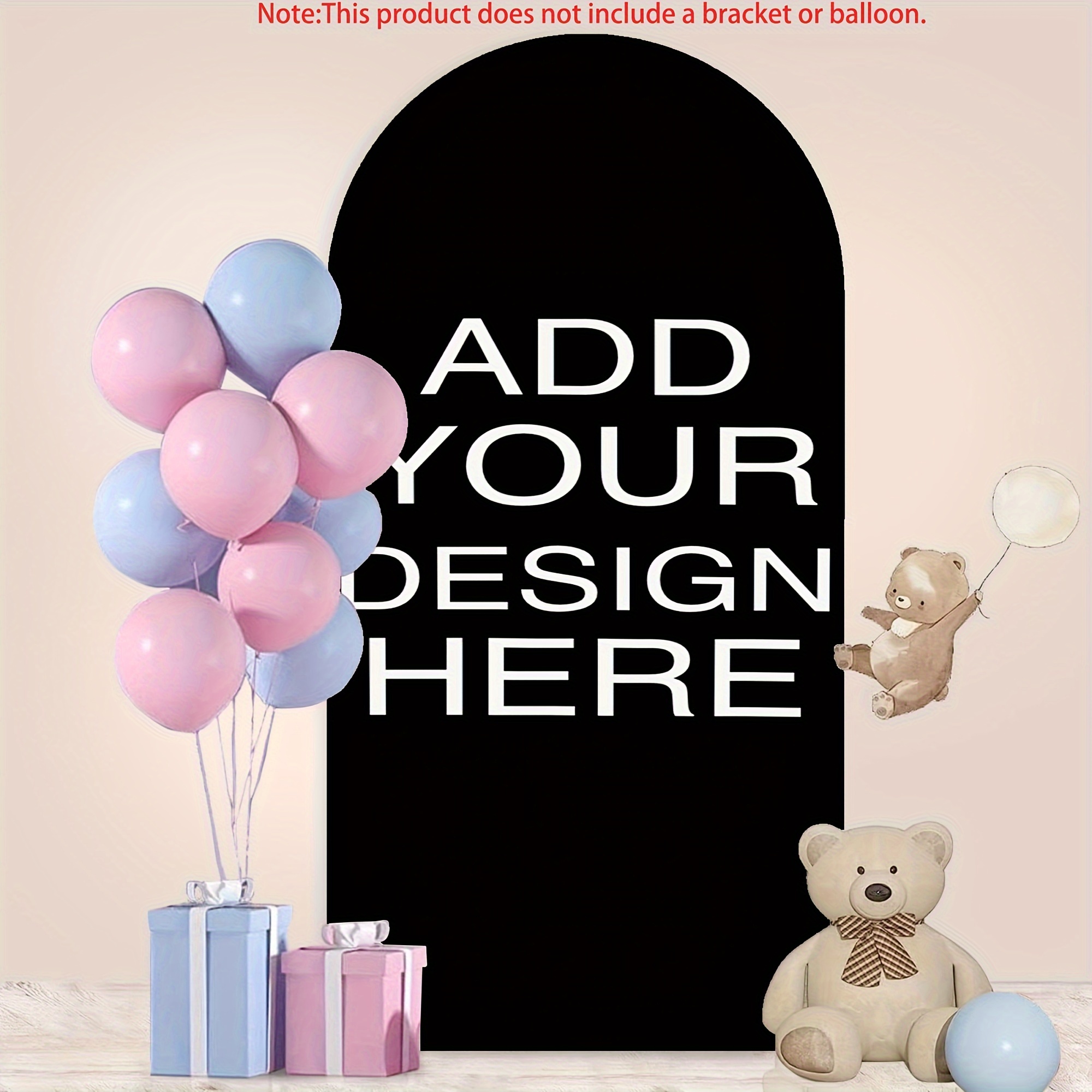 

Custom Double-sided Arch Backdrop - Personalized Design For Weddings, Birthdays & Parties | Durable Polyester, Stretch Fit | No Stand Or Balloons Included