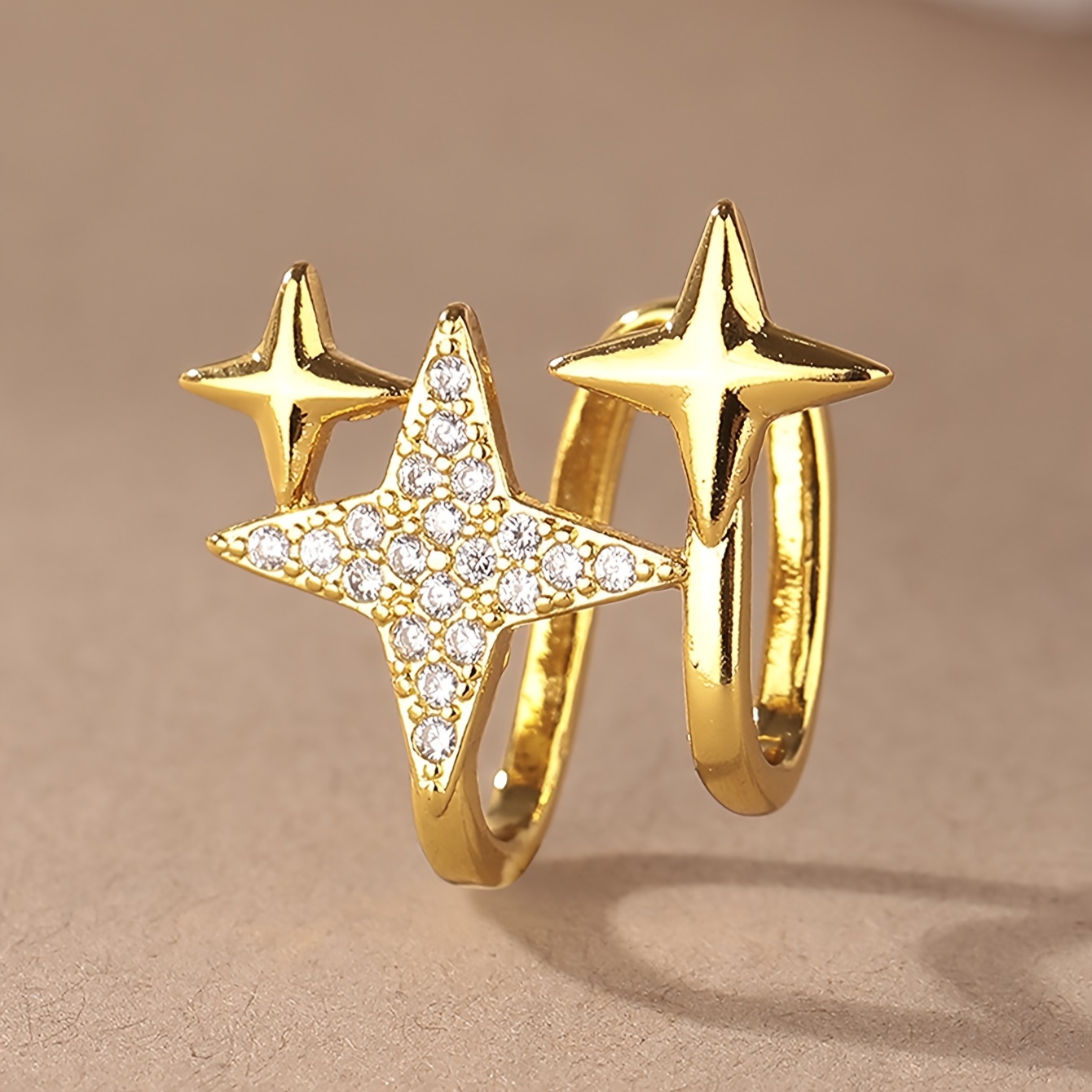 Glittering Star Ear Cuff, Vintage Inspired, No Piercing Needed