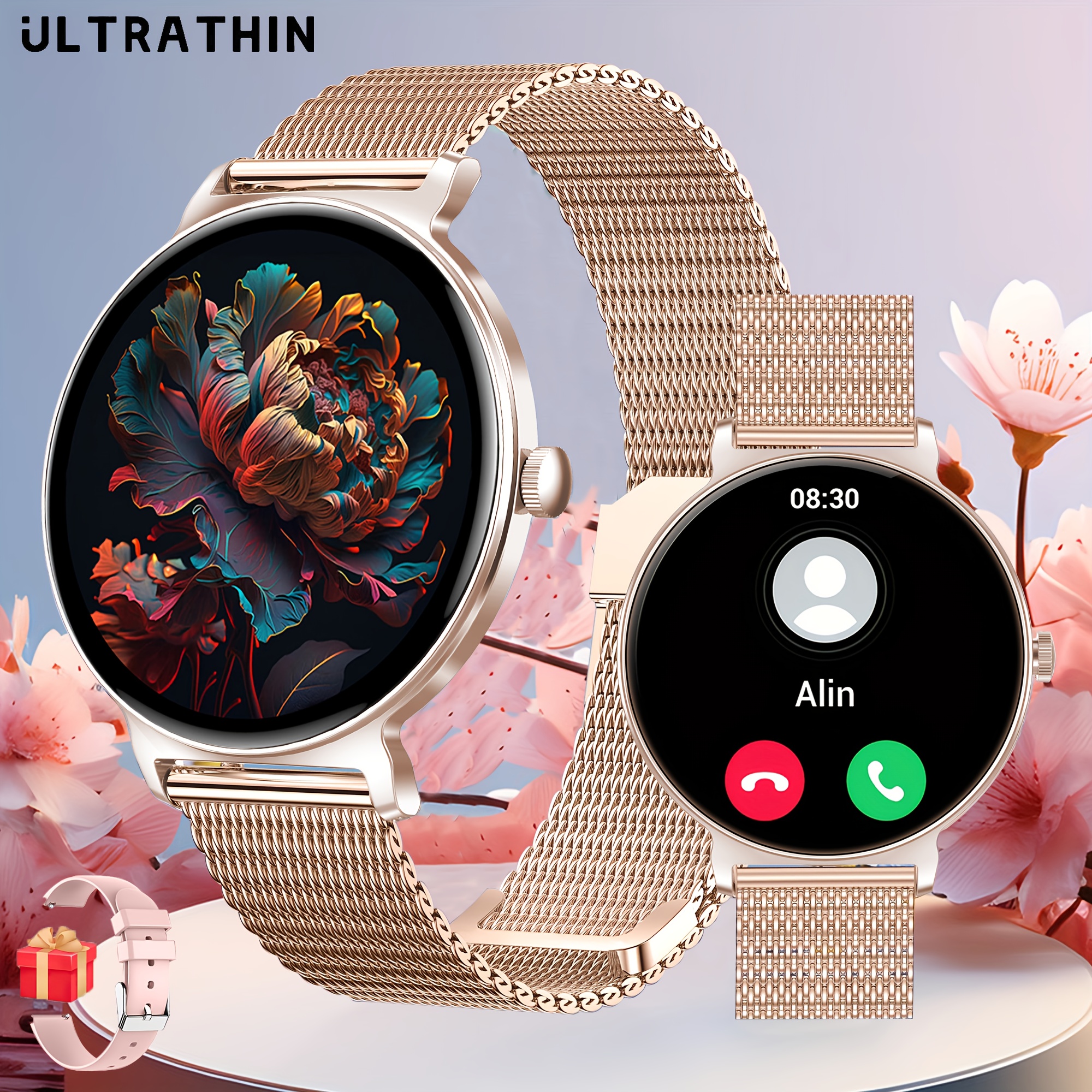 Ultra-Thin Unisex Smartwatch, Men S Gift, Free Hiking Band, Wireless Calling Feature (Answering/Placing Calls), Multiple Sports  , Suitable for iPhone and   HD Durable   Sports Watch