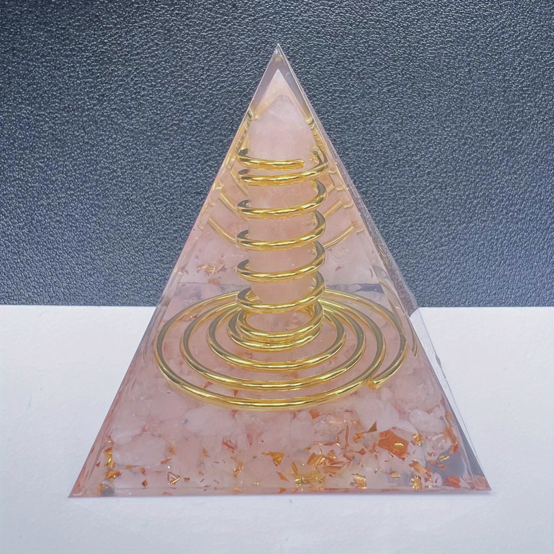 1pc Natural Quartz Chip Double Terminated Point Wire Copper Orgone Pyramid Loose Gemstone