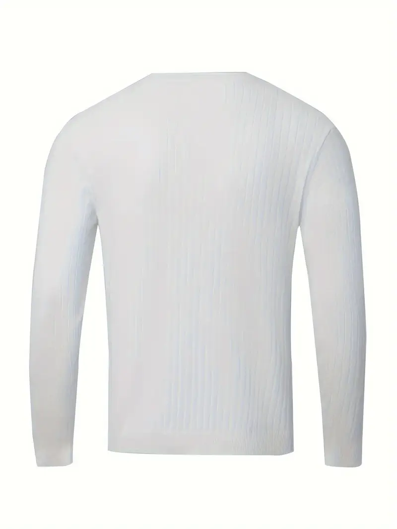 mens fashion casual crew neck long sleeve knit sweater regular fit ribbed pullover tops for spring and fall details 6