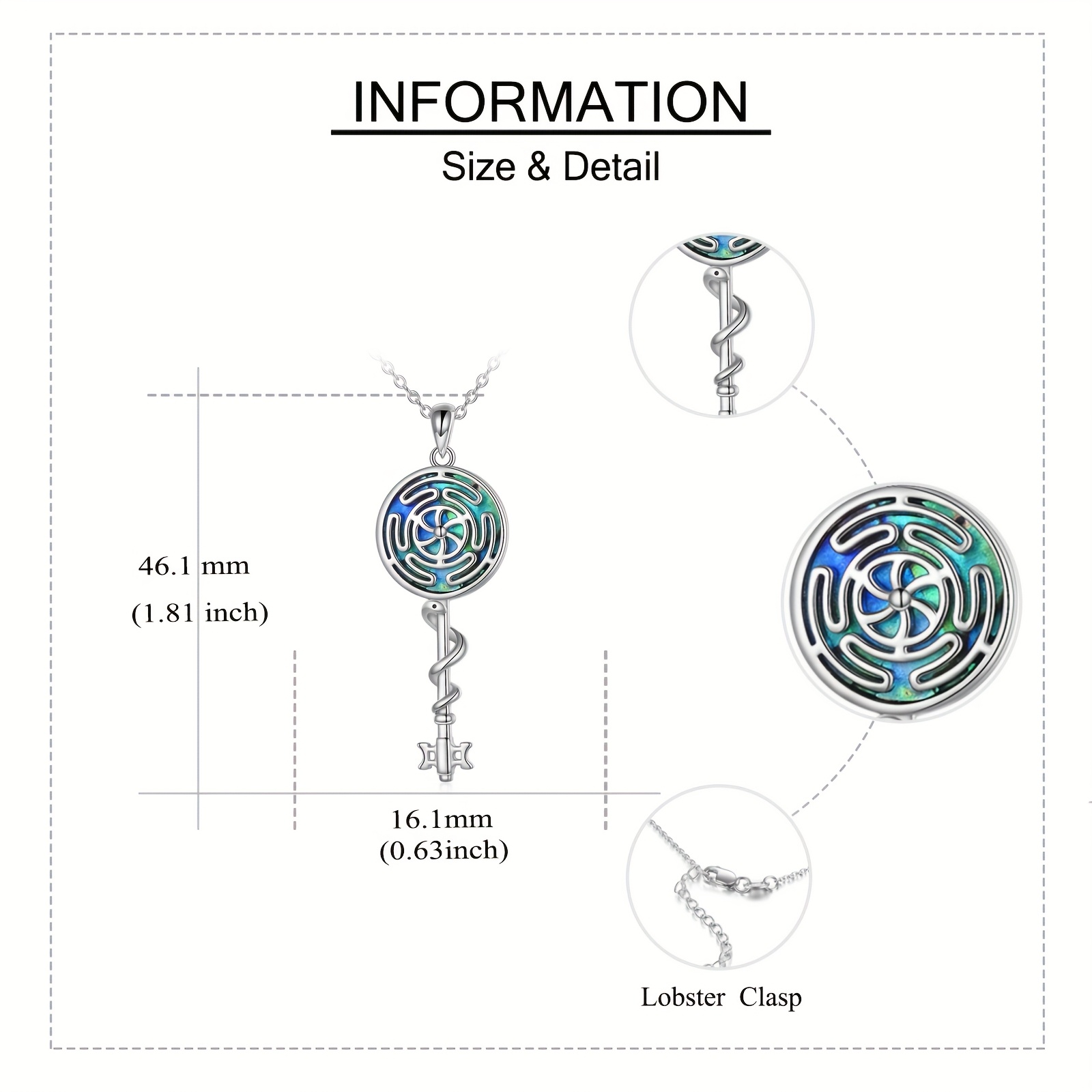Women's Hecate Symbol S925 Sterling Silver Pendant Necklace