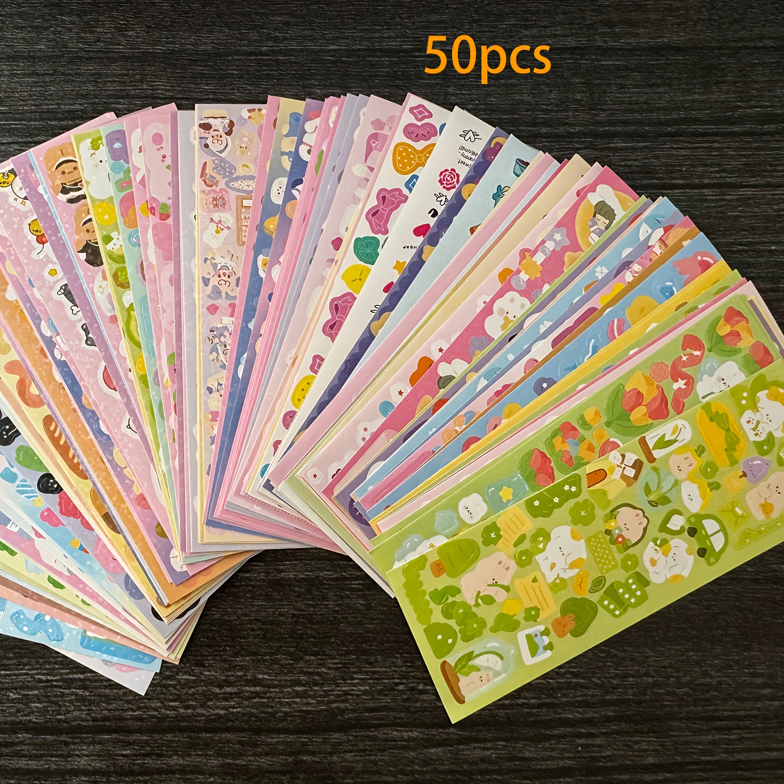 50 sheets of assorted stickers suitable for creative handmade decoration on laptops journals refrigerators doors windows and bathrooms ideal for holiday gifts and collections