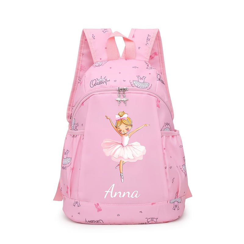 TEMU A Pink Or Purple Women's Backpack That Customized With Names, Numbers, Dates, And Other Text. Sweet, Delicate, And Portable, It Features A