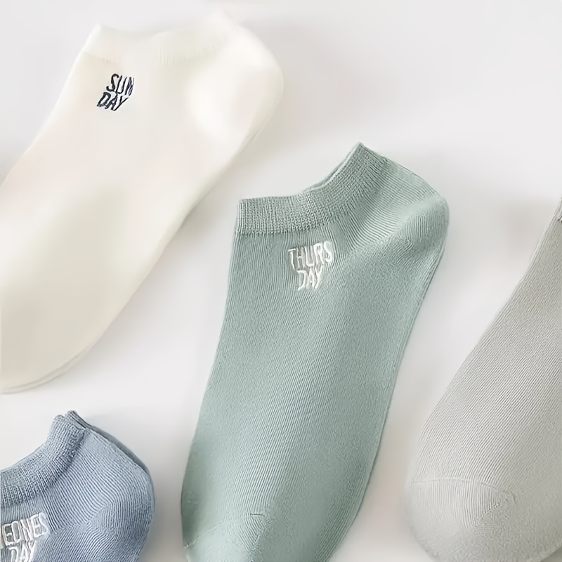 7 14 pairs mens sweat absorbing fashionable simple low   comfortable and breathable thin socks suitable for daily and outdoor wear perfect gifts for     and summer   a day a week Product details 3