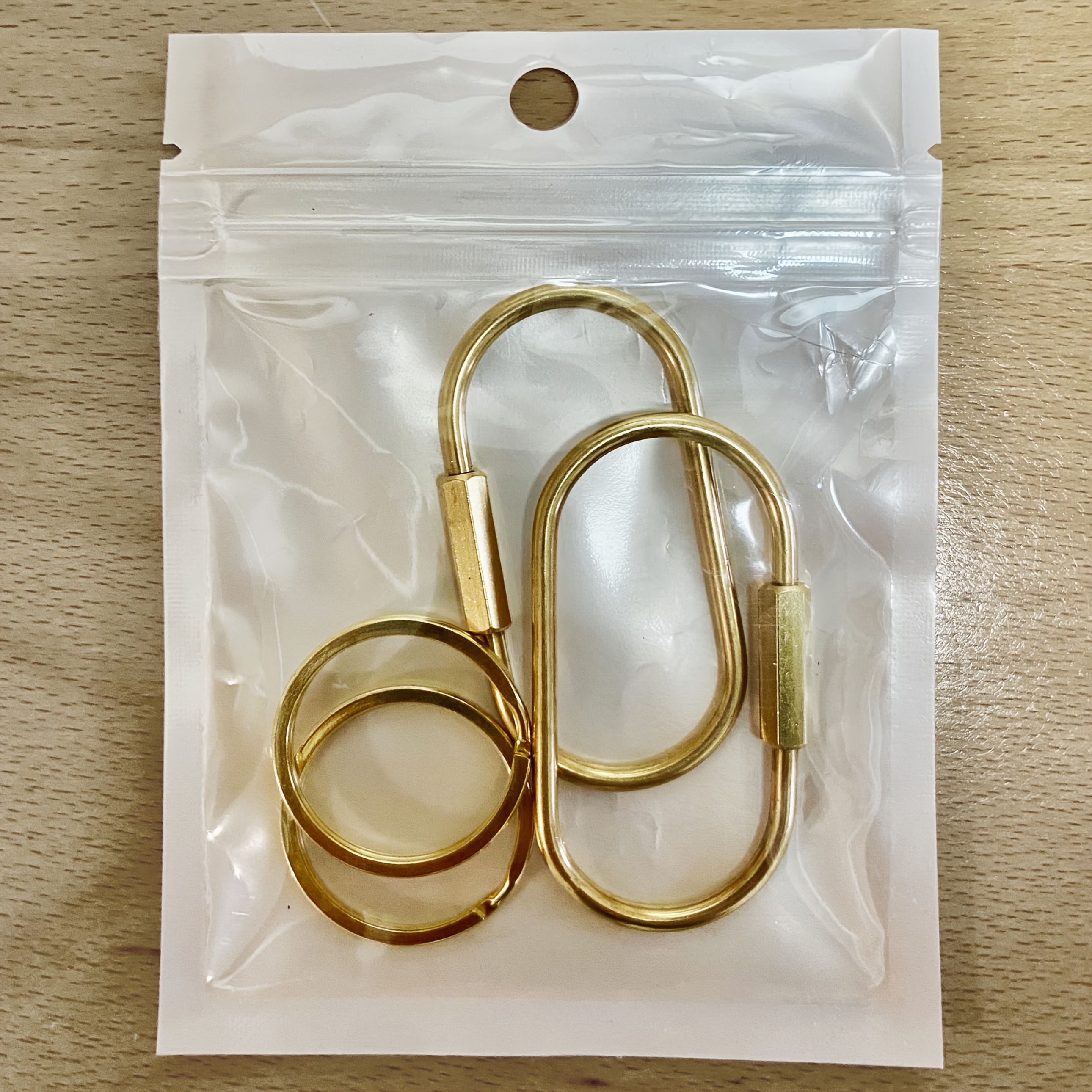 Image of 2pcs/4pcs Key Rings With Screw Lock - Elegant Metallic Shine - Pure Copper Golden Keychains - Doll Accessories, Bag & Wallet Organizer - Durable Outdoor And Everyday Use Decorative Charms