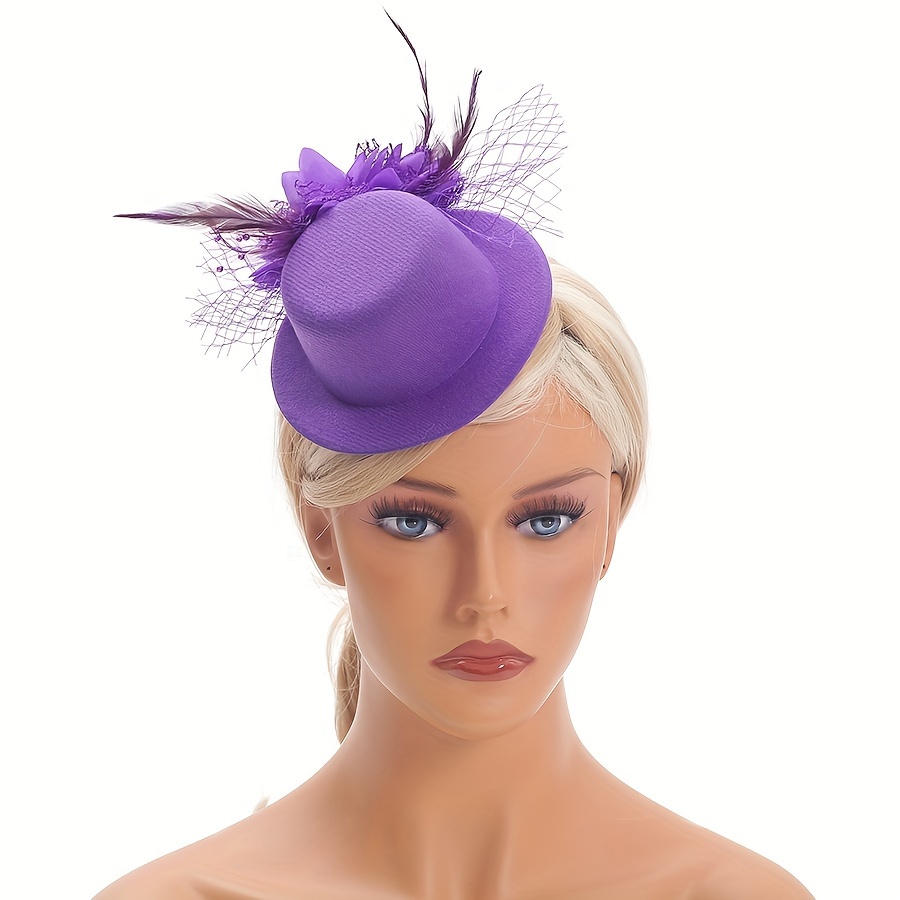 bridal netting fascinator headpiece horse racing festival  display picture 3