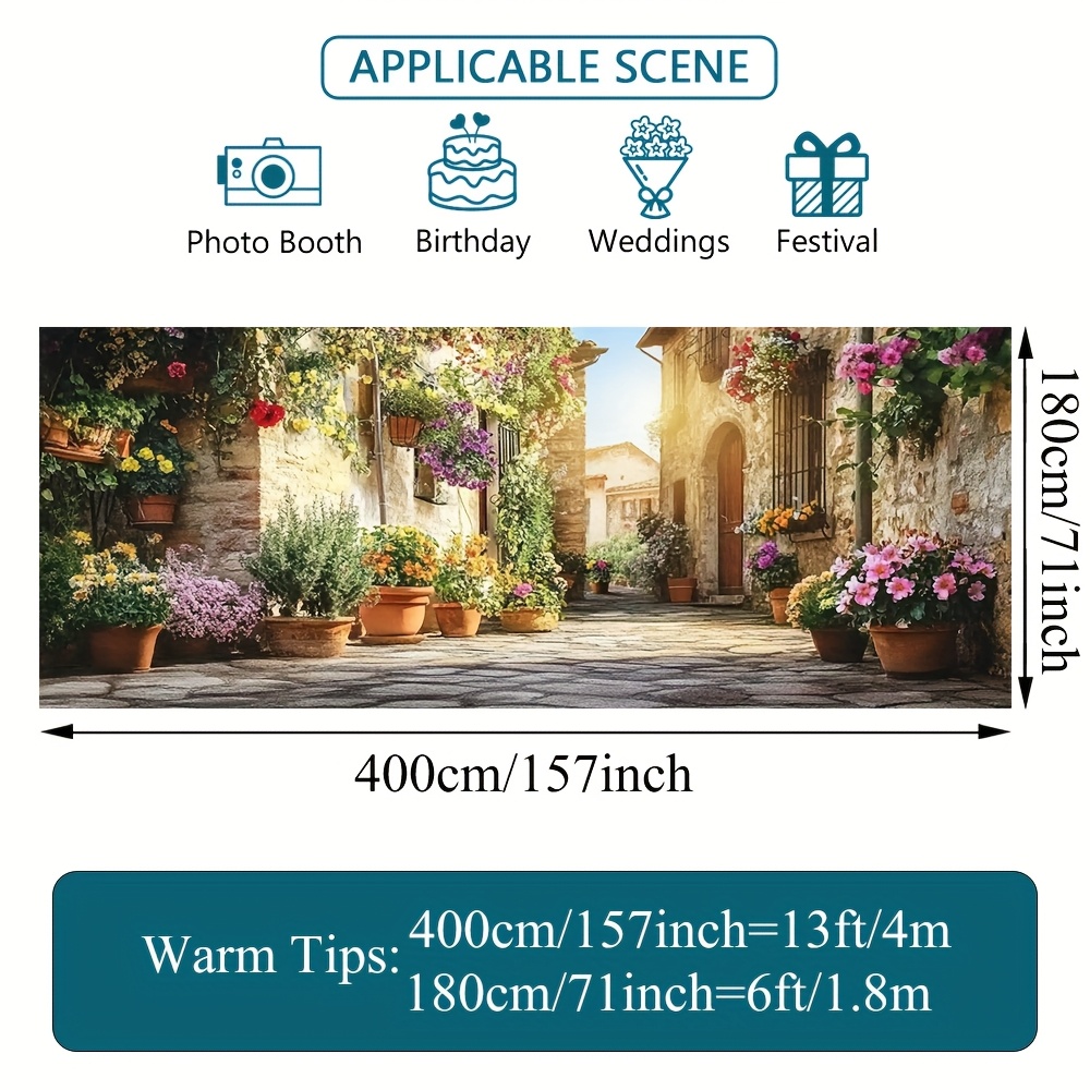 TEMU 2D Flach, 2D Flach - 2D Flach, 2D Flach - 1 Stück 2D Flach Bedruckter Stoff zur Dekoration mit einem kleinen Blumendesign für Garagentore.