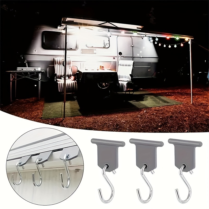 

Camping Hooks - Stainless Steel, Rvs & Outdoor Use With Loop, Pp Sunshade, Tent Clips