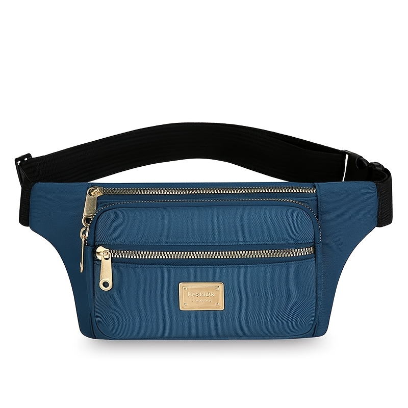 2pcs Adjustable Waist Bag Set with 4-Zipper Pockets
