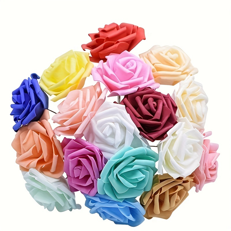 

25pcs, Artificial Foam Roses, Diy Bouquet Flowers For Wedding Arch, Valentine's Day, Day, Festival Decor