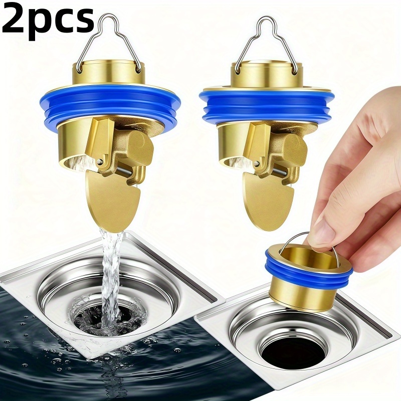E-shop 2 Stück Hochleistungs-Wasserschutzventil aus Edelstahl, geruch- und insektenabweisend, mit automatischer Dichtungsscheibe und Geruchsfilter,