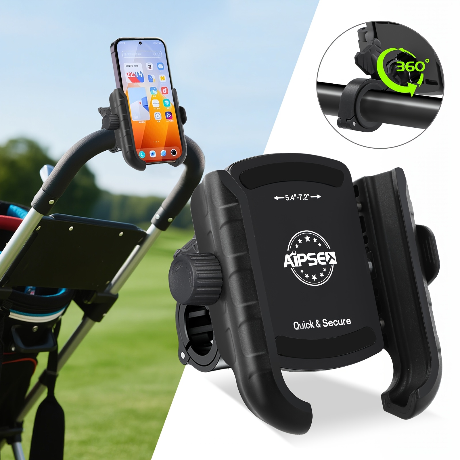 golf push cart phone holder stroller phone holder shopping cart phone mount and most with round tube frame compatible with         trend  