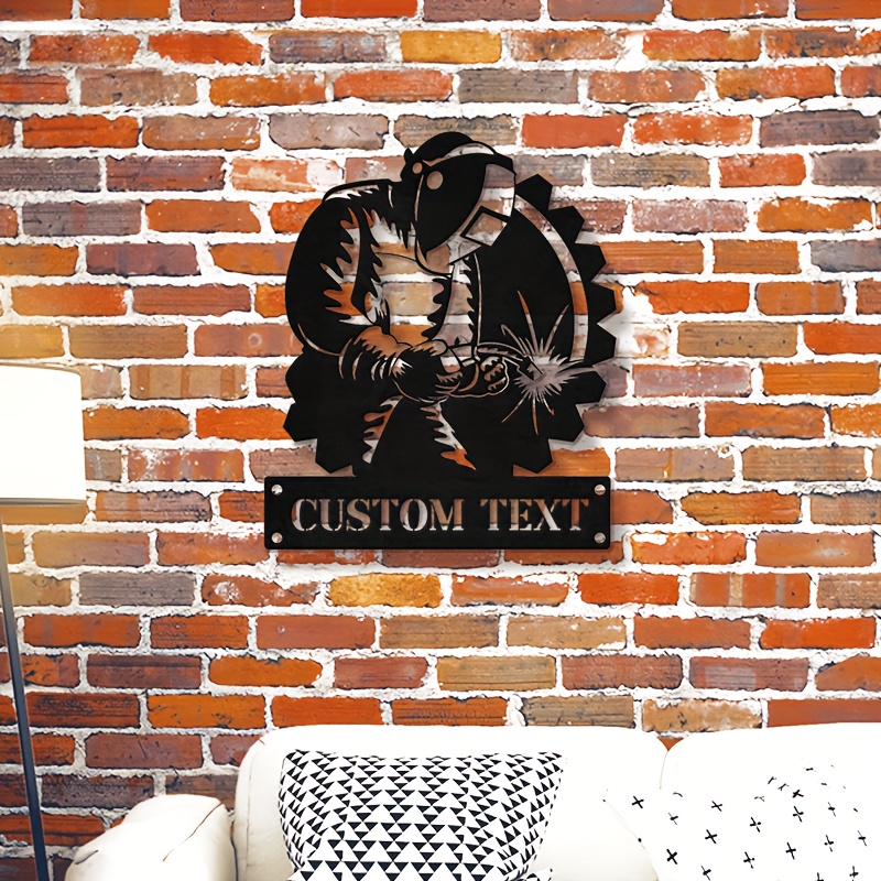 Customizable Metal Welder Wall Art - Classic Style Home & Kitchen Decor, Personalized Name Sign, Durable Metal Material, No Feathers, No Power Needed, High-Quality Craftsmanship, Easy Wall Mounting, Metal Wall Art Decor