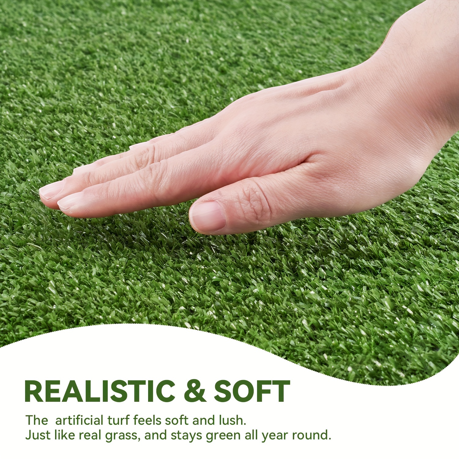 

Premium Artificial Grass Rug - Soft, Realistic, And With 0.4" Pile Height, Drainage Holes, And Rubber Backing For Indoor And Outdoor Use In Garden, Balcony, Patio, And Lawn Landscape