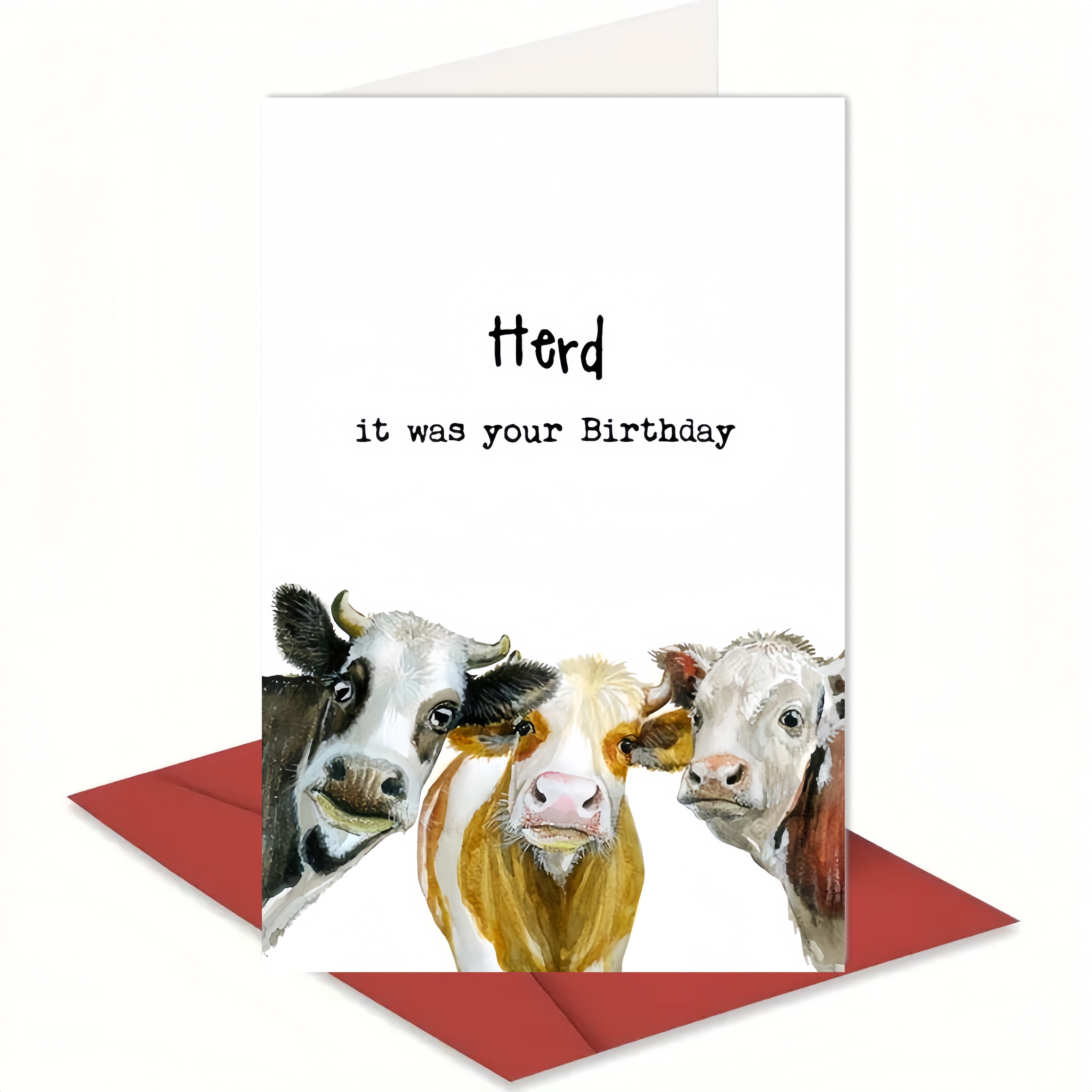 

1pc, Unique And Interesting 'happy Birthday Cow' Card, Charming And Unique, Perfect Gift For Family And Friends, Colleagues, Thank You Card, Gift Card