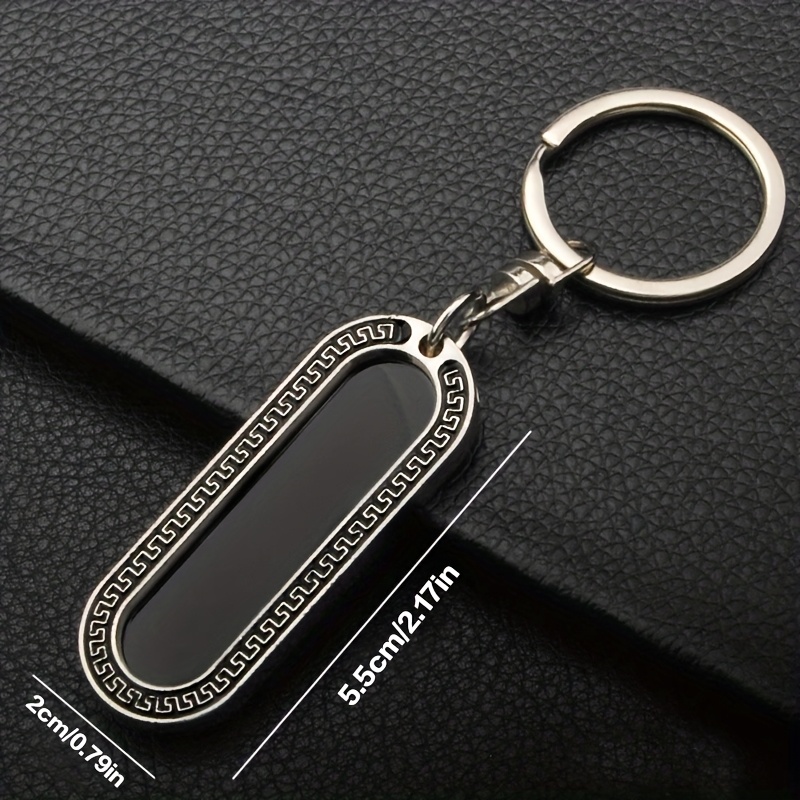 TEMU Custom Engraved Black Keychain - Personalized With Phone Number, Name, And Reminder | Durable Metal Key Ring / 's Gift, Custom Gift For Men And