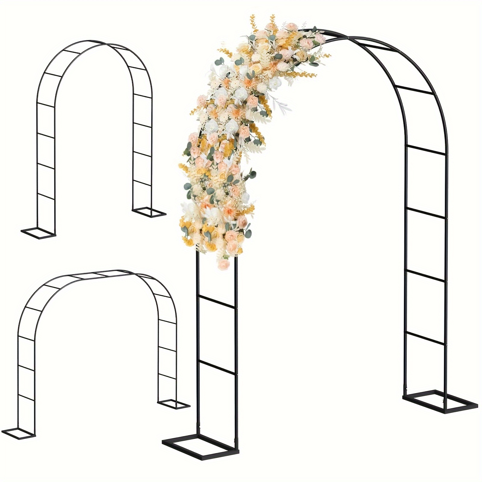 

Metal Garden Arch Trellis, 5.3 Ft Wide X 7.6 Ft High Or 7.9 Ft Wide X 6.3 Ft High, Freely 2 Sizes, Garden For Wedding Party Climbing Plant Outdoor Indoor