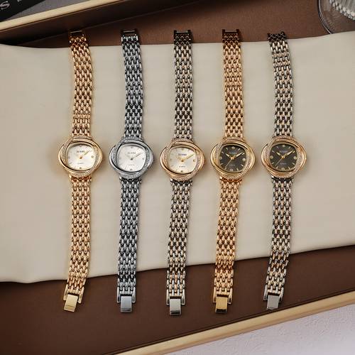 1pc womens elegant oval face wristwatch with scale quartz movement alloy suitable for birthdays christmas gifts daily wear stylish watch for casual professional outfits