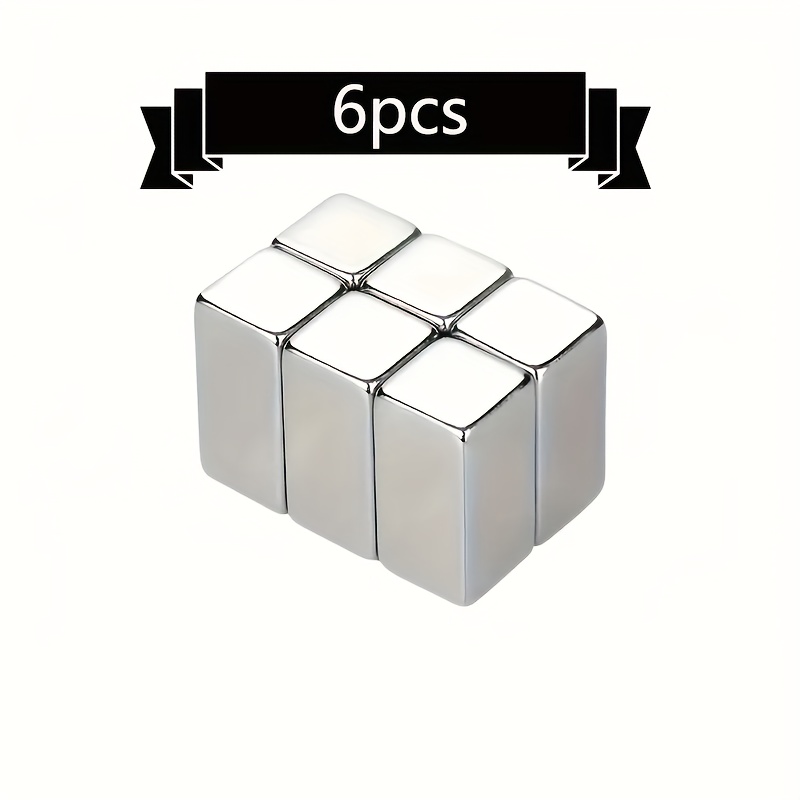 Image of 6pcs 20x10x10mm Square Magnets, Refrigerator Magnets, Square Magnets, Ideal For Toolboxes, Refrigerators, Blackboards, Whiteboards, And Home Kitchens