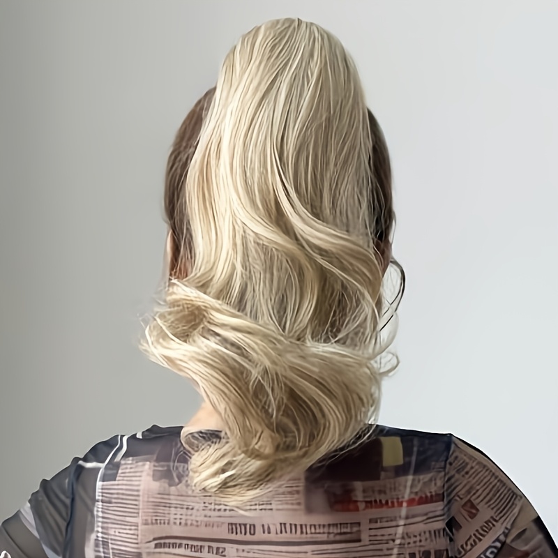 TEMU Claw Clip Ponytail Wig, Extended Pear Clip-in Ponytail, Suitable For Women's New Year Cosplay Claw Ponytail Hair Extensions, Golden, 16 Inches,