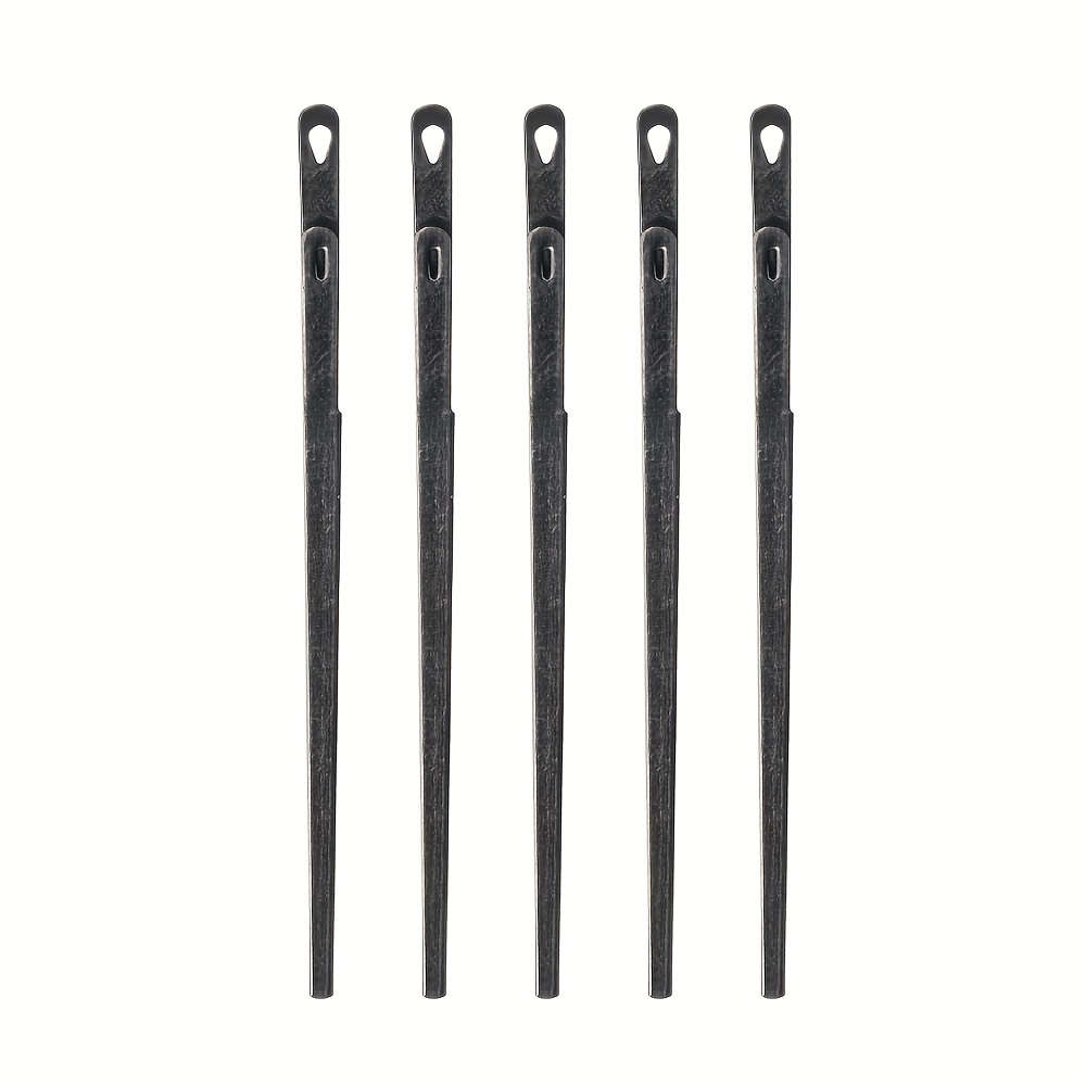TEMU 5pcs/10pcs Leather Sewing Needles, Lok-eye Needle, Double Prong Needle, Leather Needles Hand Sewing Knitting Leather Rope, Leather Lacing Needle