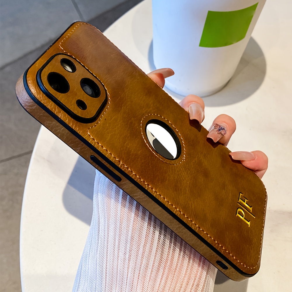 TEMU Phone Case: Personalized Phone Case For Iphone 16 15 14 13 12 11 Pro Max Customized Name Initials Letters Engraved 3d Golden Hot Stamping Luxury