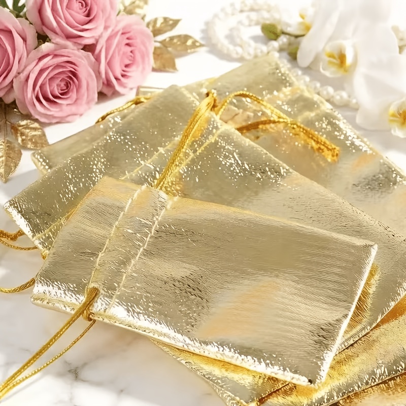 15pcs Golden Silvery Drawstring Bag Set