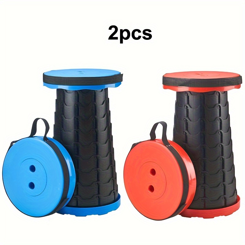 TEMU 2pcs Collapsible Stool Portable Lightweight Retractable Seat Fishing Outdoors Indoors Load 400lbs, Folding Shoe Changing Stool, Suitable For