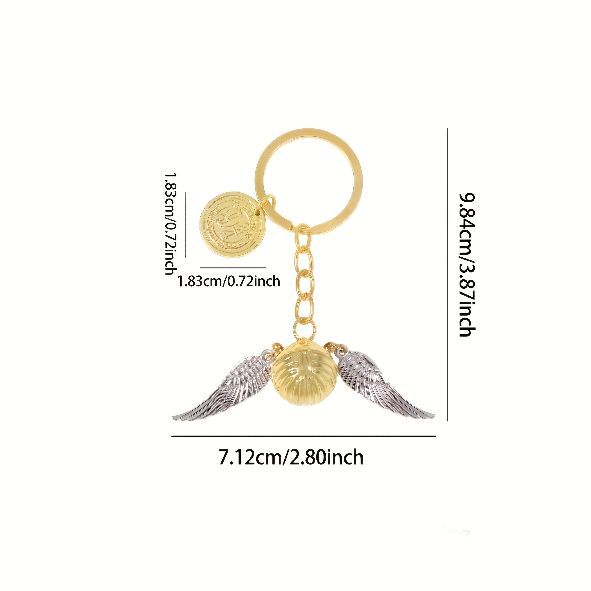 E-shop Geschenk für Sie/Ihn Goldener Schlüsselanhänger, Quidditch Schlüsselring, Sammlerstück aus der Zauberwelt, Exklusives Fan-Magie-Geschenk,