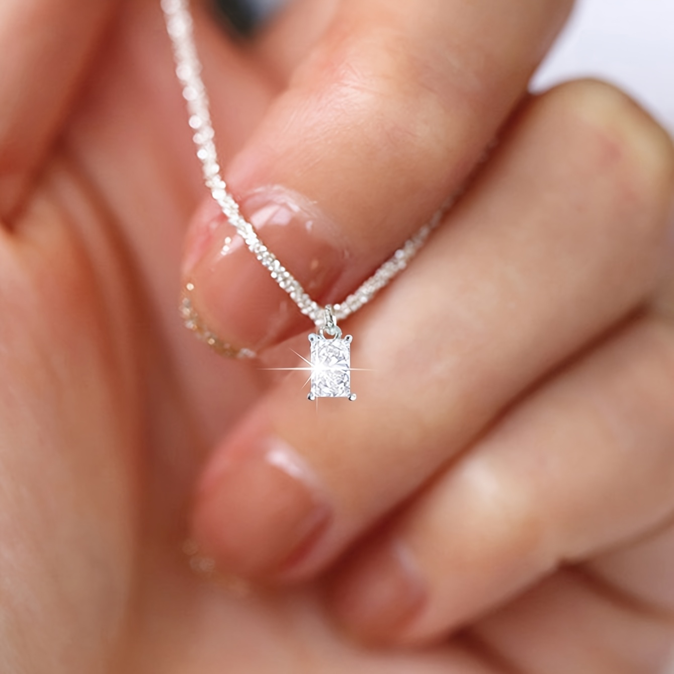 Minimalist Shimmering Square Cross Statement Necklace for Women