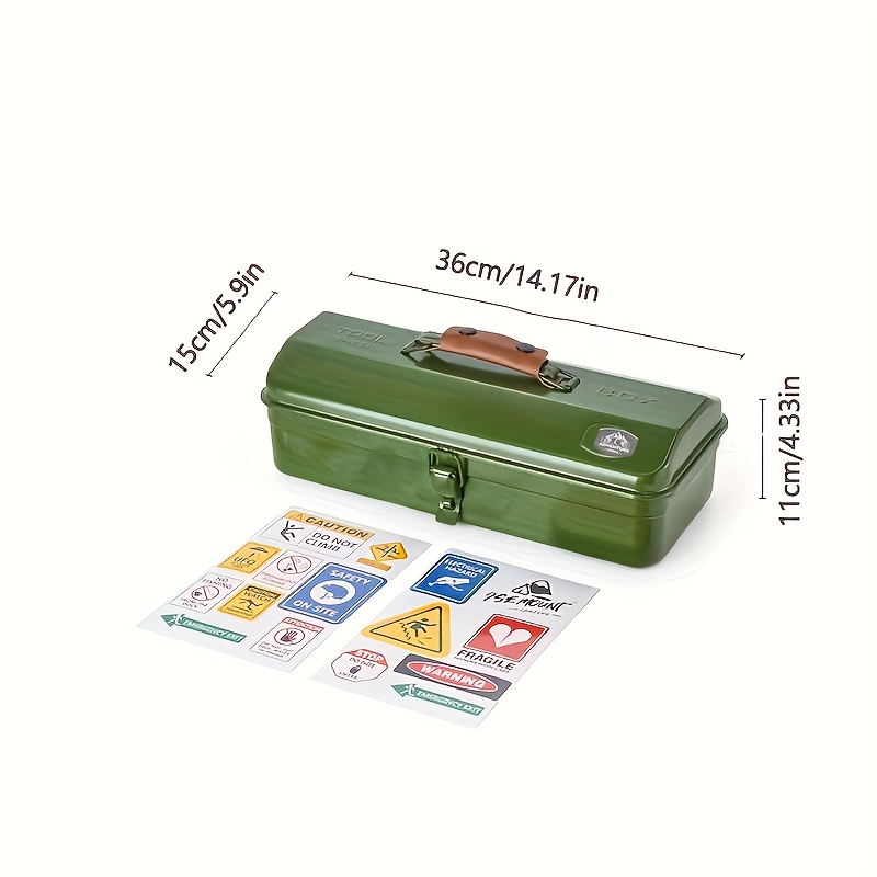 Portable Heavy-Duty Metal Storage Box with Lockable Lid & Carry Handle - Durable Outdoor Camping Organizer with Multi-Compartment Design for Gear, Tools, First Aid - Sturdy Construction for Indoor/Outdoor Use, No Power Required (Ideal for Camping, Hiking,  )