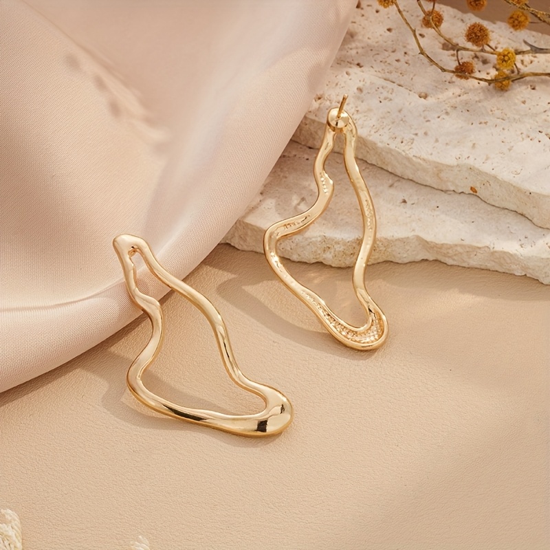 Exaggerated Irregular Hollow Out Geometric Earrings for Women