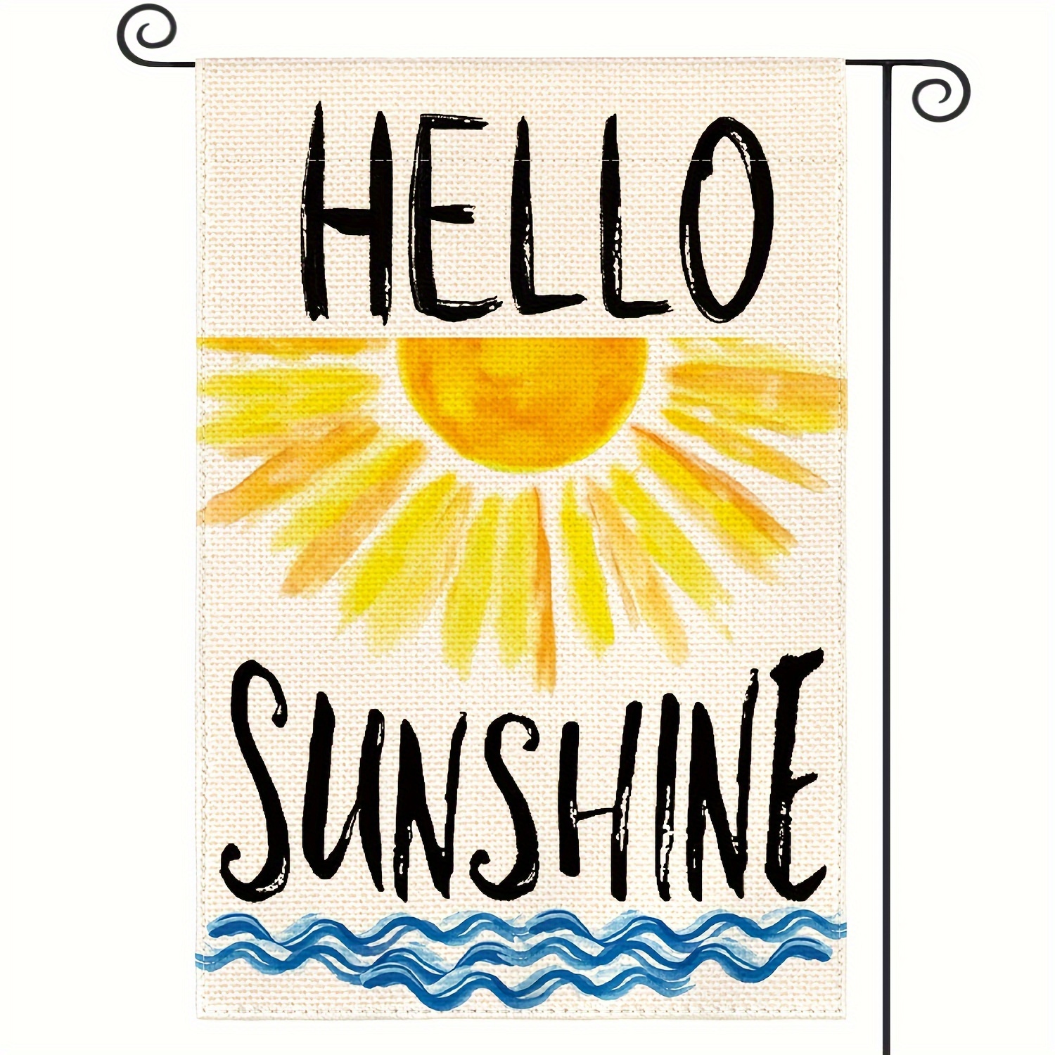 

Hello Sunshine Summer Garden Flag 12x18 Inch Double Sided Outside, Wave Holiday Burlap Yard Outdoor Decoration For Restaurant Use