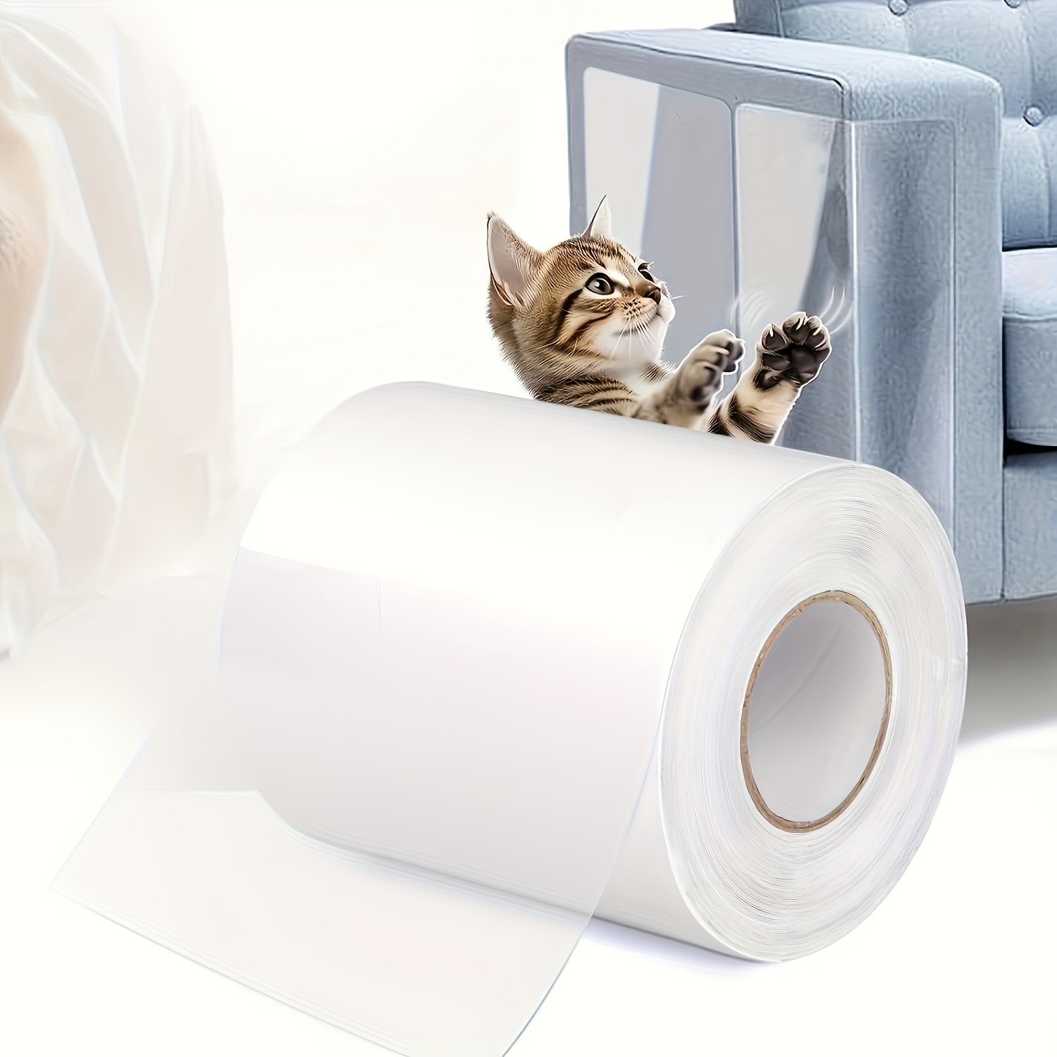 

Film - 30cm X 5m Roll - Protects Sofas From Feline Claws, Dogs & Furniture - Easy Application, Cat Deterrent, Scratch Pads