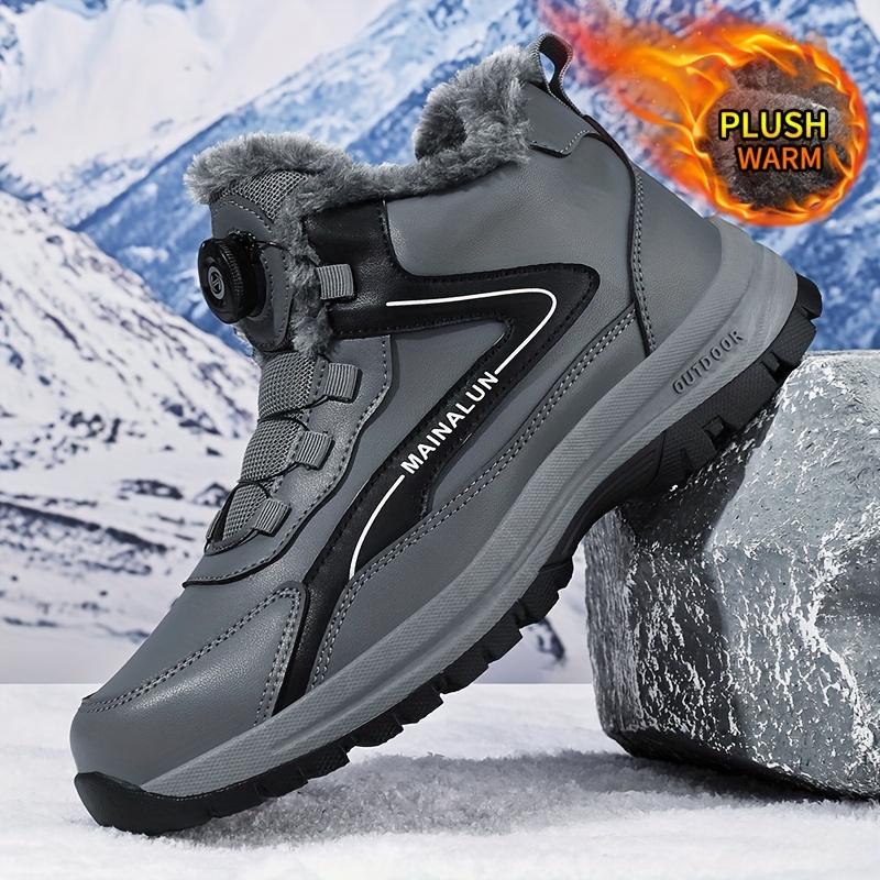 2pcs Men's Winter Warm Casual Snow Sports Shoes