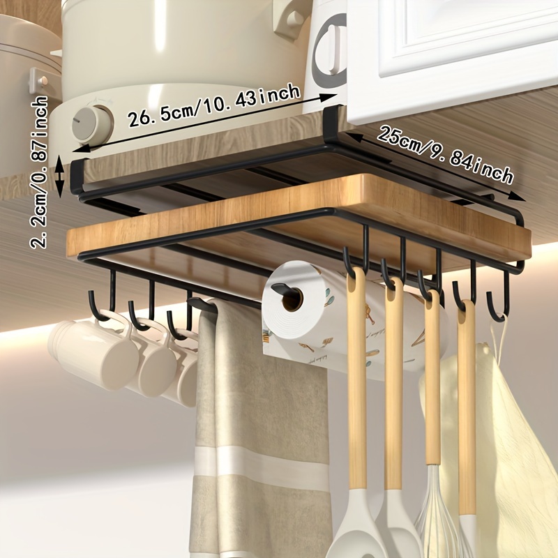 Metal Cutting Board Holder Hanging Rack Under Cabinet Shelf - Temu