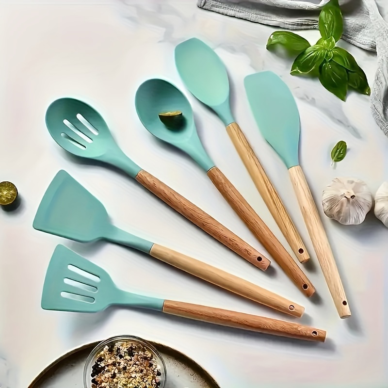 

6pcs Silicone Kitchen Utensil Set - Non-stick, Heat-resistant Spatulas & Spoons For Cooking And Baking - Perfect For Holidays Like , Christmas, Valentine's Day, Thanksgiving