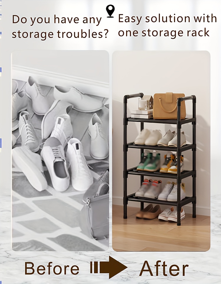 space saving multi layer shoe rack   large capacity metal storage for shoes boots in   living rooms bedrooms details 2