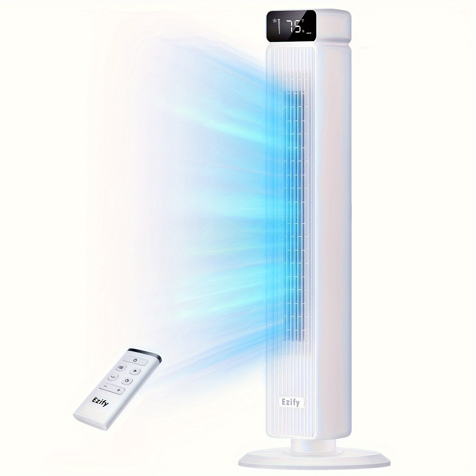 

2024 Tower Fan Bedroom - Robotic Design, Bladeless Fan 24 Ft/s Speed, Quiet Operation, 90° Oscillating Fan For Indoor Use, Standing Fan With 6 Speeds, 4 Modes, 12h Timer, Remote Control, White