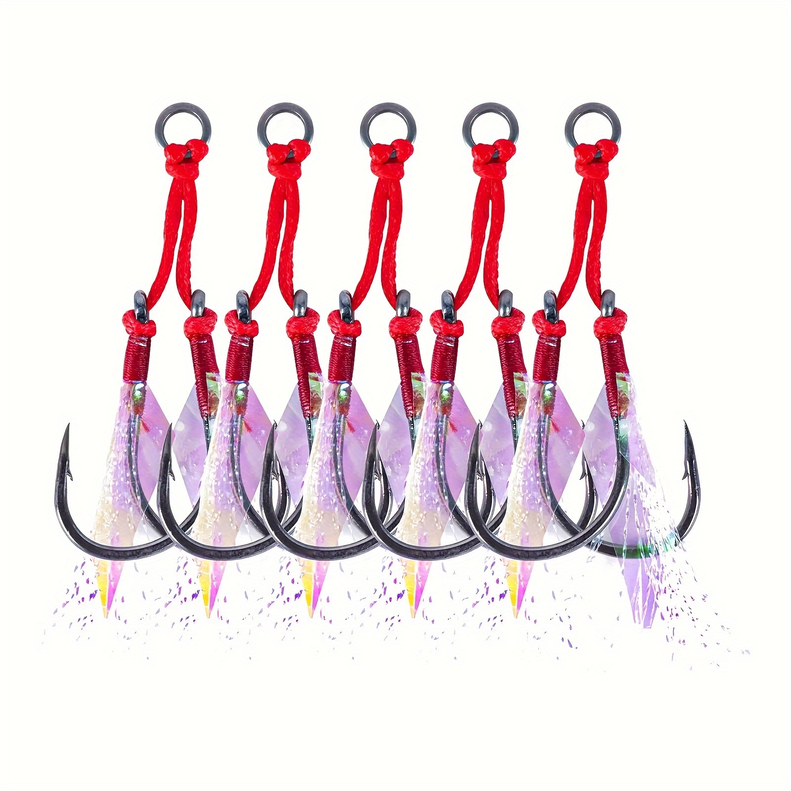 Double Fishing Assist Hooks Assist Jigging Hook Glow Colored - Temu