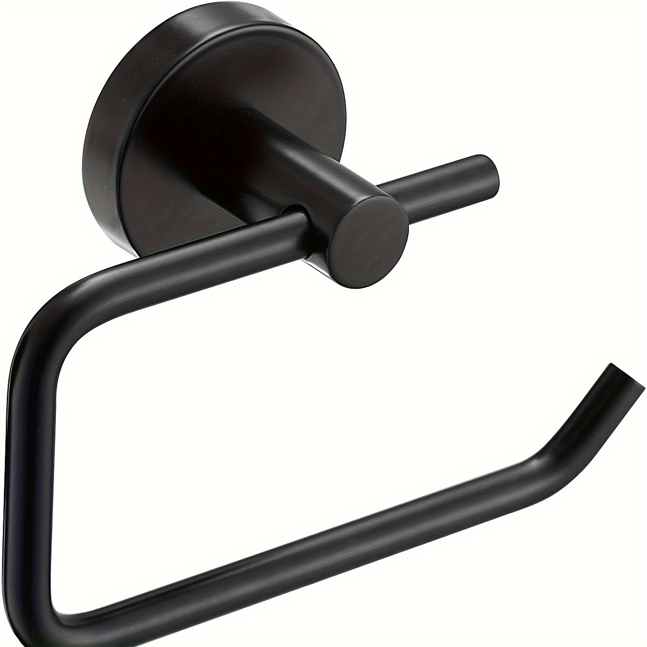1pc Matte Black Stainless Steel Toilet Paper Holder - Wall Mounted Bathroom Tissue Rack With Over-can Installation, Bathroom Accessories, Toilet Paper Storage Containers