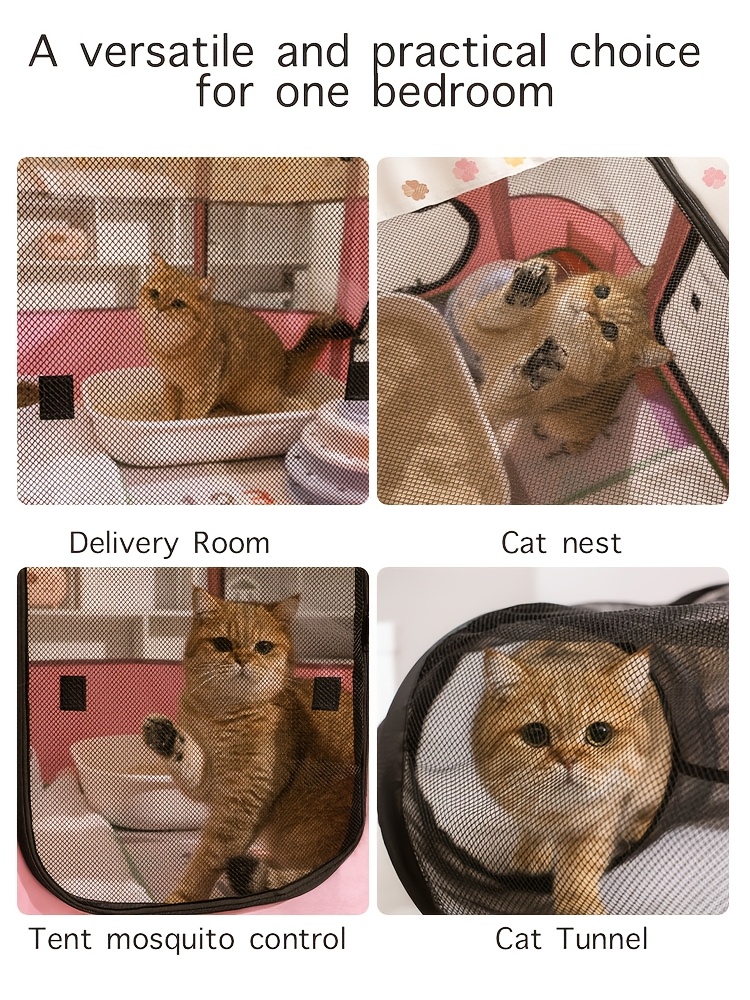 foldable cat and dog cage fence   bed pet supplies tent cat delivery room puppy and kitten delivery room Product details 6