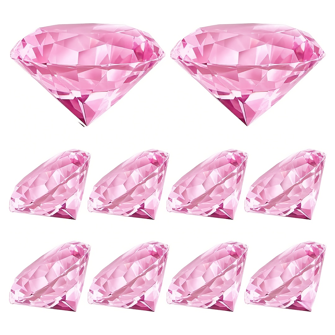 TEMU 10 Stück, Klare Kristalle Diamant Edelsteine Hochzeitsdekoration Papiergewichte Weihnachtszentren Tischdeko, Vase-Füllungen für Zentralelemente,