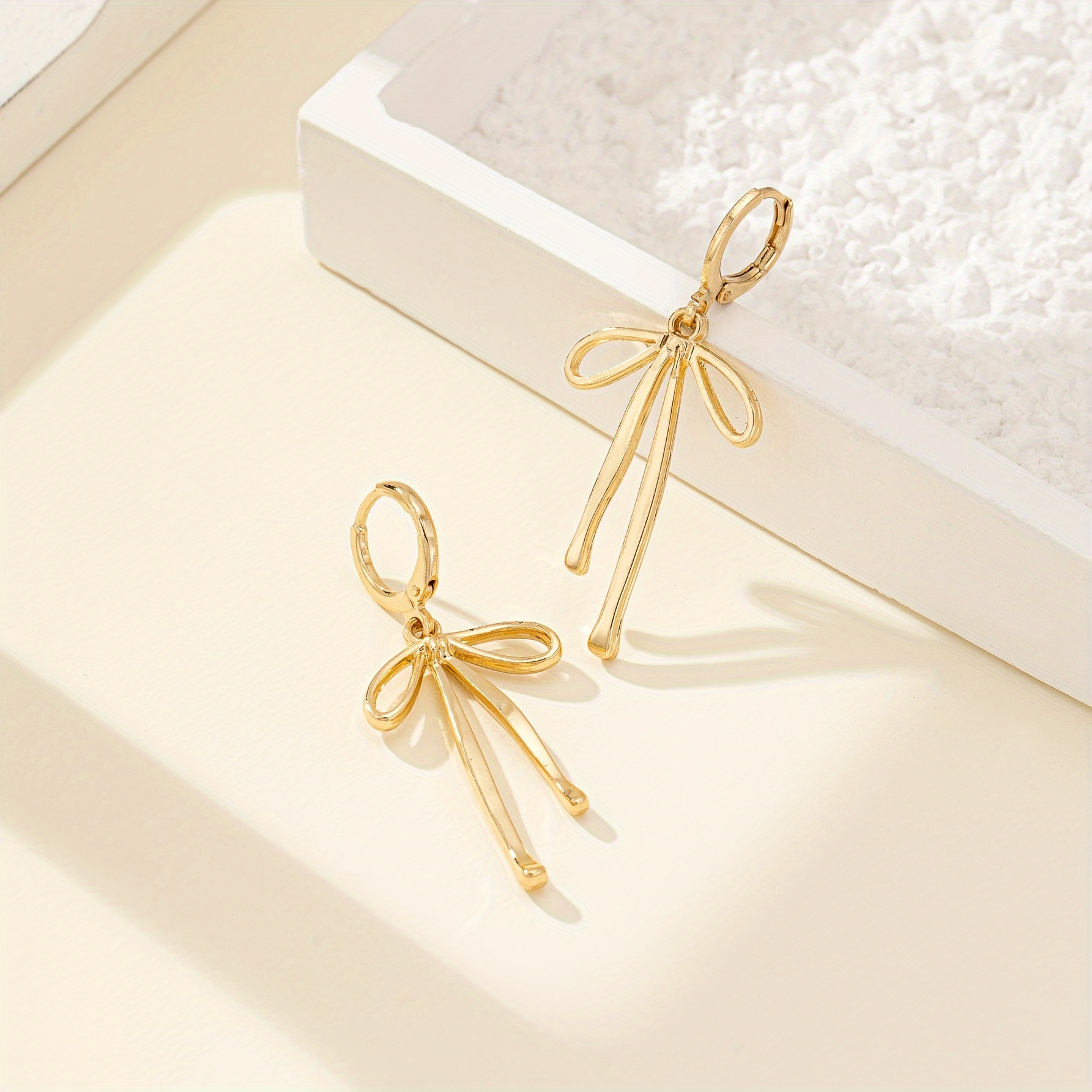 Bowknot Stud Earrings 14K Gold Plated Ear Post Accessory