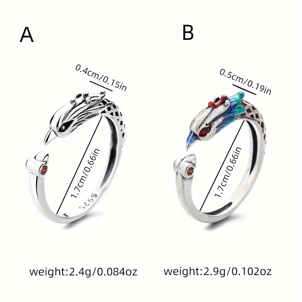 S925 Pure Silvery Creative Ethnic Drop Ring