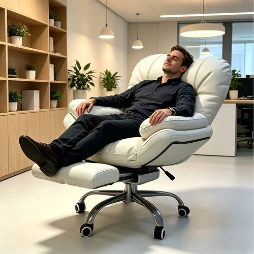 ergonomic high chair with footrest swivel desk chair suitable for work gaming napping adjustable height 360 rotation cushion sturdy metal frame floor for home office bedroom living room bright