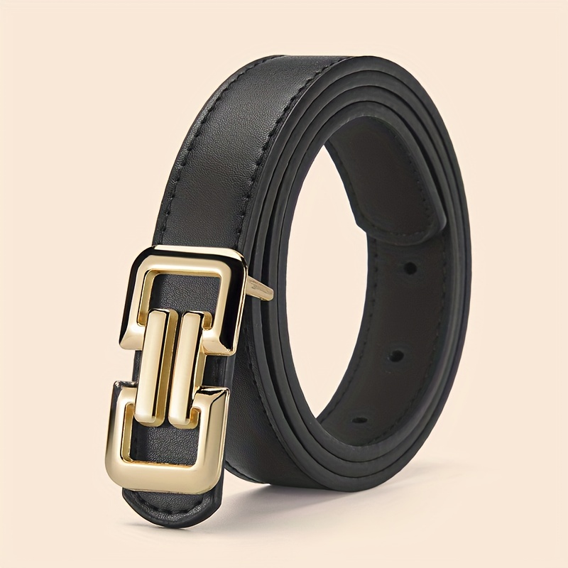 Women's Letter Buckle Business Casual Belt, 2.4cm Wide, Combines Formal Business Style with a Casual and Relaxed Design. It Pairs Well with Jeans, Skirts, Dresses, and Other Bottoms and Skirts. Available in 6 Colors to Suit Different Outfits, It Is
